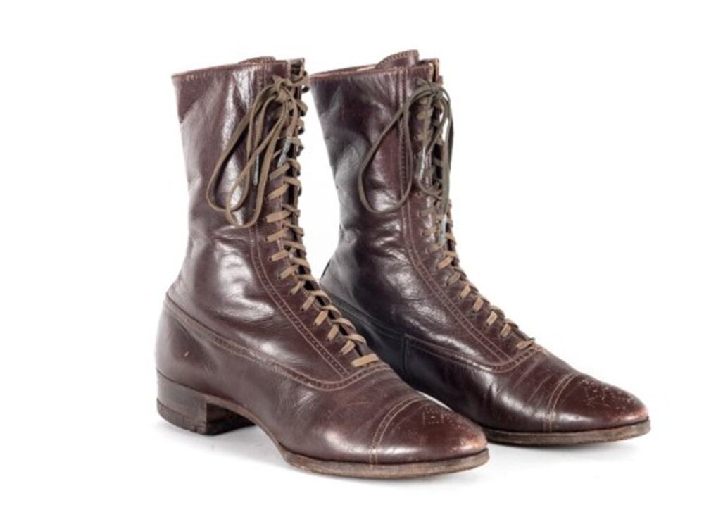 Antique Brown Leather Edwardian Lace Up Granny Boots Victorian Style sz 7.5
